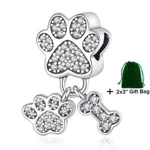 Dog Paw, Dog Lover Dangle Charm | 925 Silver | Brand New
